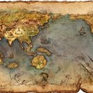 Antique Literature World Map Cotton Canvos Map Retro Map 32 x 48cm