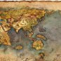 Antique Literature World Map Cotton Canvos Map Retro Map 32 x 48cm