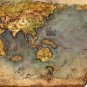 Antique Literature World Map Cotton Canvos Map Retro Map 32 x 48cm