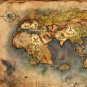 Antique Literature World Map Cotton Canvos Map Retro Map 32 x 48cm