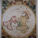 Antique Navigation World Map Cotton Canvos Map Retro Map 45 x 40cm