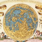 Antique Moon World Map Cotton Canvos Map Retro Map 45 x 40cm