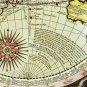 Antique Navigation World Map Cotton Canvos Map Retro Map 108 x 92cm