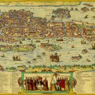 Antique Venice World Map Cotton Canvos Map Retro Map 90 x 50cm