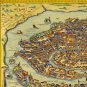 Antique Venice World Map Cotton Canvos Map Retro Map 90 x 50cm