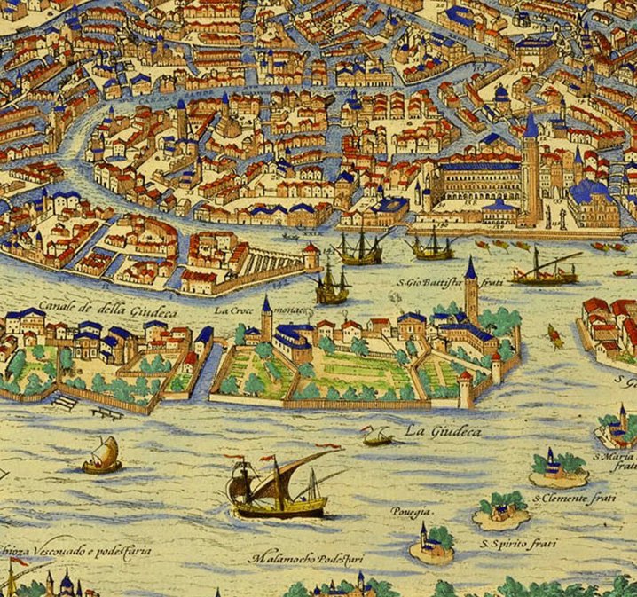 Antique Venice World Map Cotton Canvos Map Retro Map 90 x 50cm