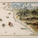 Antique World Australian Seashore Map Cotton Canvos Map Retro Map 81 x 60cm