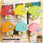 Lot of 6pcs Cartoon Mushroom mini Portable Desk Staple /wood