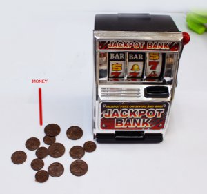 Replica Jackpot Slot Machine Mechanical Bank Coin Saver