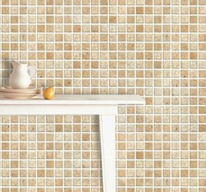 Mosaic Sticker Tile Transfer Bathroom Kitchen 50cm x 50cm Beige