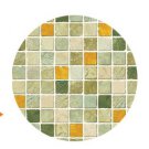 Mosaic Sticker Tile Transfer Bathroom Kitchen 50cm x 50cm Orange Green