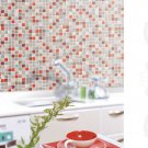 Mosaic Sticker Tile Transfer Bathroom Kitchen 50cm x 50cm Red Brown