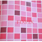 Mosaic Sticker Tile Transfer Bathroom Kitchen 50cm x 50cm Pink