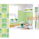 Mosaic Sticker Tile Transfer Bathroom Kitchen 50cm x 50cm Stripe Green Yellow