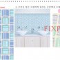 Mosaic Sticker Tile Transfer Bathroom Kitchen 50cm x 50cm Stripe Purple Blue