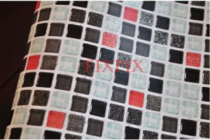Mosaic Sticker Tile Transfer Bathroom Kitchen 50cm x 50cm Black Red