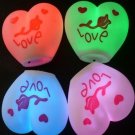 10pcs flash Color Changing Rose Love Heart Shape Romantic Lamp Light