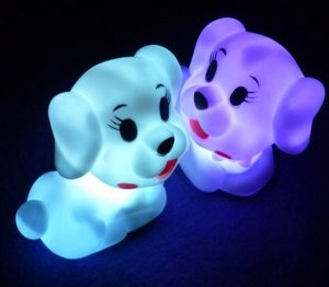 10pcs flash Color Changing Dog Shape Romantic Lamp Light