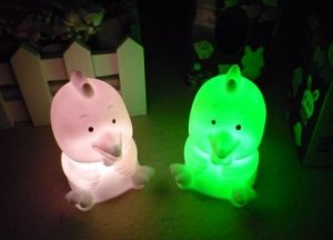 10pcs Flash Color Changing Chicken Shape Romantic Lamp Light
