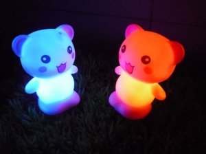 10pcs Flash Color Changing Bear Shape Romantic Lamp Light