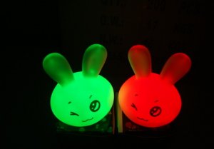 10pcs Flash Color Changing Rabbit Shape Romantic Lamp Light