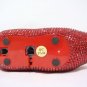 Rhinestone Crystal Mouth Lips Kiss Tongue Novelty Retro Corded Telephone Red