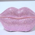 Rhinestone Crystal Mouth Lips Kiss Tongue Novelty Retro Corded Telephone Pink