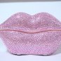 Rhinestone Crystal Mouth Lips Kiss Tongue Novelty Retro Corded Telephone Pink