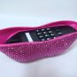 Rhinestone Crystal Mouth Lips Kiss Tongue Novelty Retro Corded Telephone Fuschia