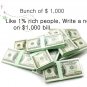 5 x 1000 Dollar Shaped Bill Patten Cover Paper Memo Pad Sticky /Desk Note