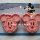 Set Mickey Mouse & Minnie Cookie Cutter Mold + Stamp