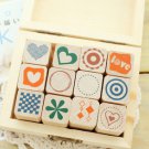 NIB Stampin' Up Rubber Stamps Set of 12 Heart Love Valentine