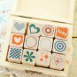 NIB Stampin' Up Rubber Stamps Set of 12 Heart Love Valentine