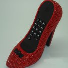 Crystal Rhinestone High Heel Shoe Telephone Unique B2