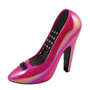 High Heel Shoe Novelty Retro Corded Telephone Fuschia