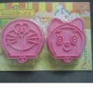 Set of 2 Doraemon Cat Cookie Cutter Mold + Stamp