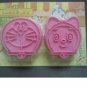 Set of 2 Doraemon Cat Cookie Cutter Mold + Stamp
