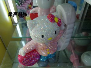 Crystal Rhinestone Cat Telephone Unique