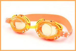 Kid Swimming Pool Crab Slicon Swim Glasses Glass Orange NIB G004