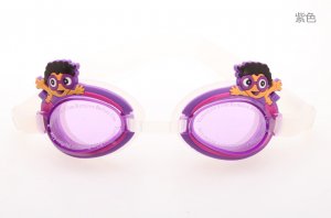 Kid Swimming Pool Slicon Swim Glasses Glass Cartoon Purple NIB G011