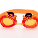 Kid Swimming Pool Slicon Swim Glasses Glass Cartoon Orange NIB G012