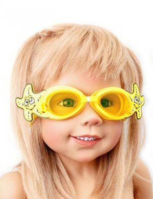 Kid Swimming Pool Seastar  Slicon Swim Glasses Glass Yellow NIB G028