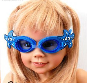 Kid Swimming Pool Seastar  Slicon Swim Glasses Glass Dark Blue NIB G028