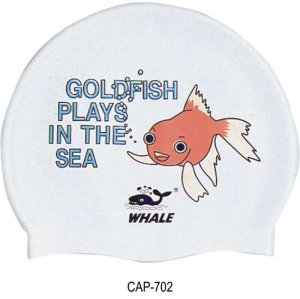 Kid Swimming Pool Goldfish Swim Sliccon Fabric Cap / Bathing Cap Pink S006