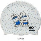 Kid Swimming Pool Rabbit Swim Sliccon Fabric Cap / Bathing Cap Pink S007