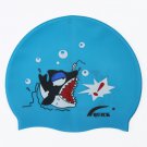 Kid Swimming Pool Shark Swim Sliccon Fabric Cap / Bathing Cap Pink S008