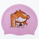 Kid Swimming Pool Boy Swim Sliccon Fabric Cap / Bathing Cap Pink S010