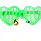 Crazy Big Specs Heart Glasses Clown Classes Costume Theatre Prop Green