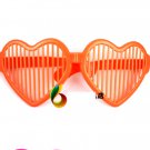 Crazy Big Specs Heart Glasses Clown Classes Costume Theatre Prop Orange