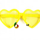 Crazy Big Specs Heart Glasses Clown Classes Costume Theatre Prop Yellow
